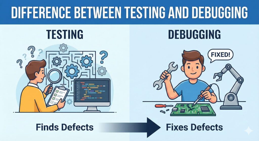 Difference Between Testing and Debugging